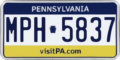 PA license plate MPH5837