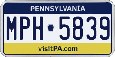 PA license plate MPH5839