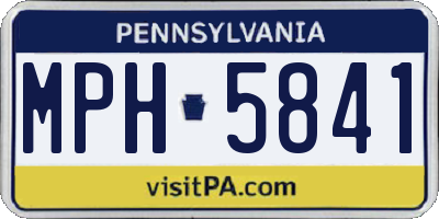 PA license plate MPH5841