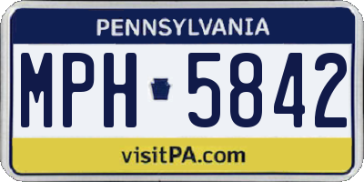 PA license plate MPH5842