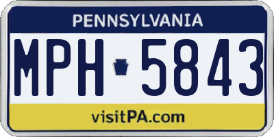 PA license plate MPH5843
