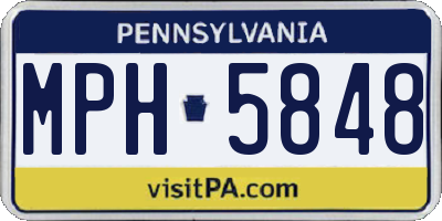 PA license plate MPH5848