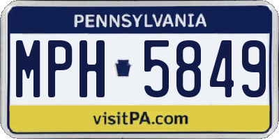 PA license plate MPH5849
