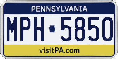 PA license plate MPH5850