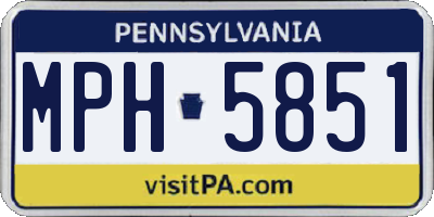 PA license plate MPH5851