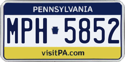 PA license plate MPH5852