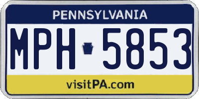 PA license plate MPH5853