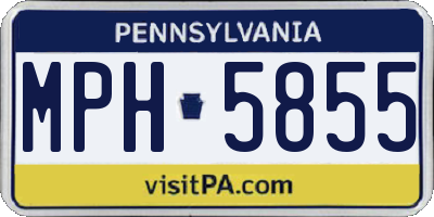 PA license plate MPH5855