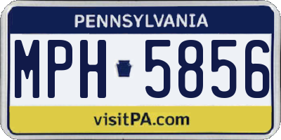 PA license plate MPH5856