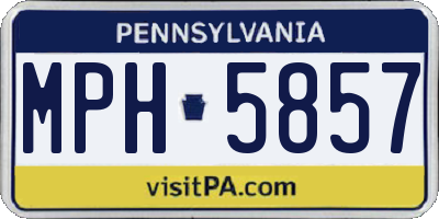 PA license plate MPH5857