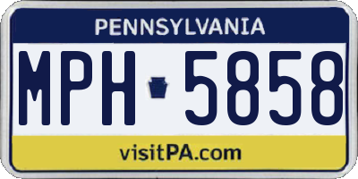 PA license plate MPH5858