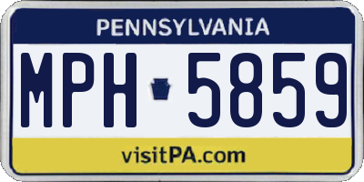 PA license plate MPH5859