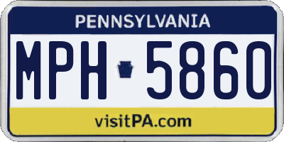 PA license plate MPH5860