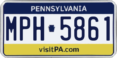 PA license plate MPH5861