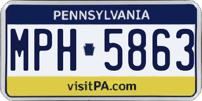 PA license plate MPH5863