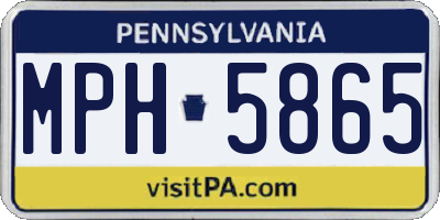 PA license plate MPH5865