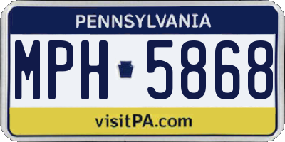 PA license plate MPH5868