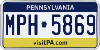 PA license plate MPH5869
