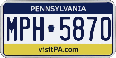 PA license plate MPH5870