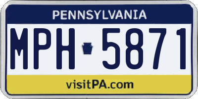 PA license plate MPH5871