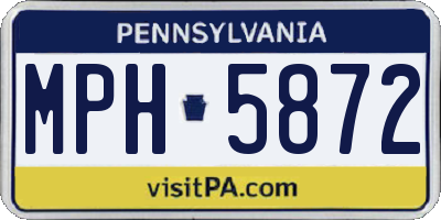 PA license plate MPH5872