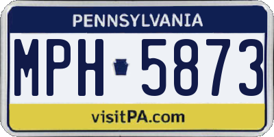 PA license plate MPH5873