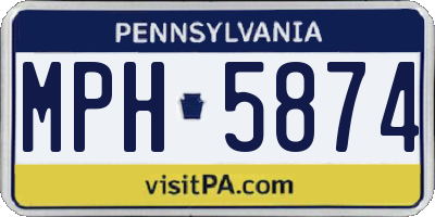 PA license plate MPH5874