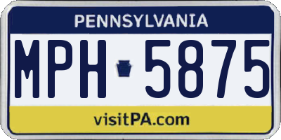 PA license plate MPH5875