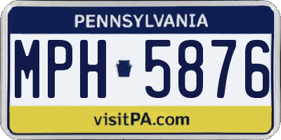 PA license plate MPH5876