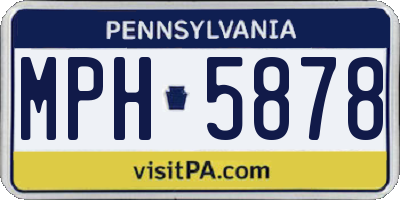 PA license plate MPH5878