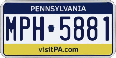 PA license plate MPH5881