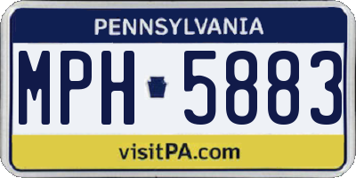 PA license plate MPH5883