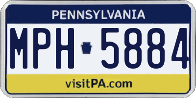 PA license plate MPH5884