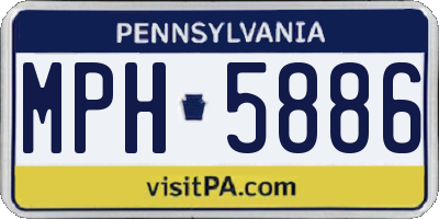 PA license plate MPH5886
