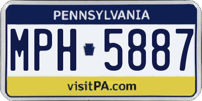 PA license plate MPH5887