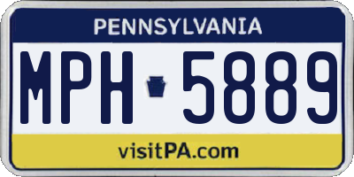 PA license plate MPH5889