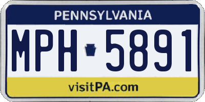 PA license plate MPH5891