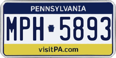 PA license plate MPH5893