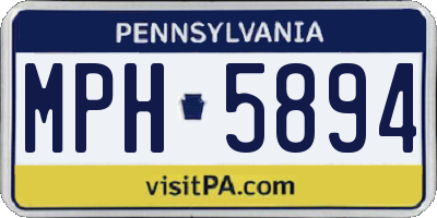 PA license plate MPH5894