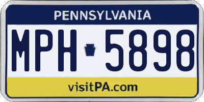 PA license plate MPH5898