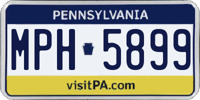 PA license plate MPH5899