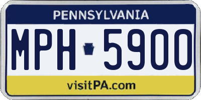 PA license plate MPH5900