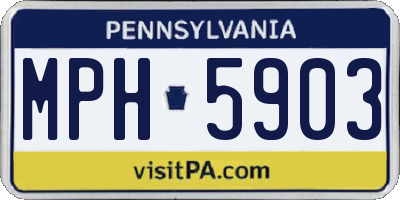 PA license plate MPH5903