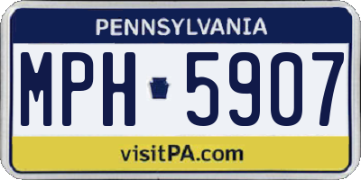 PA license plate MPH5907