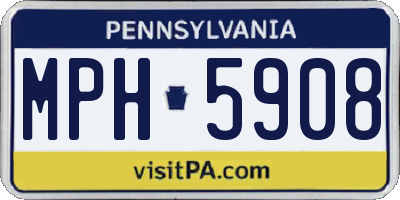 PA license plate MPH5908