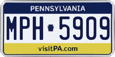PA license plate MPH5909