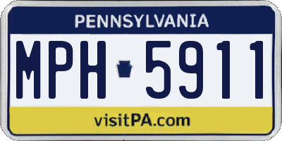 PA license plate MPH5911