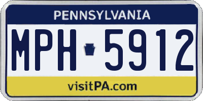PA license plate MPH5912