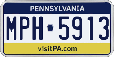 PA license plate MPH5913
