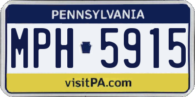 PA license plate MPH5915
